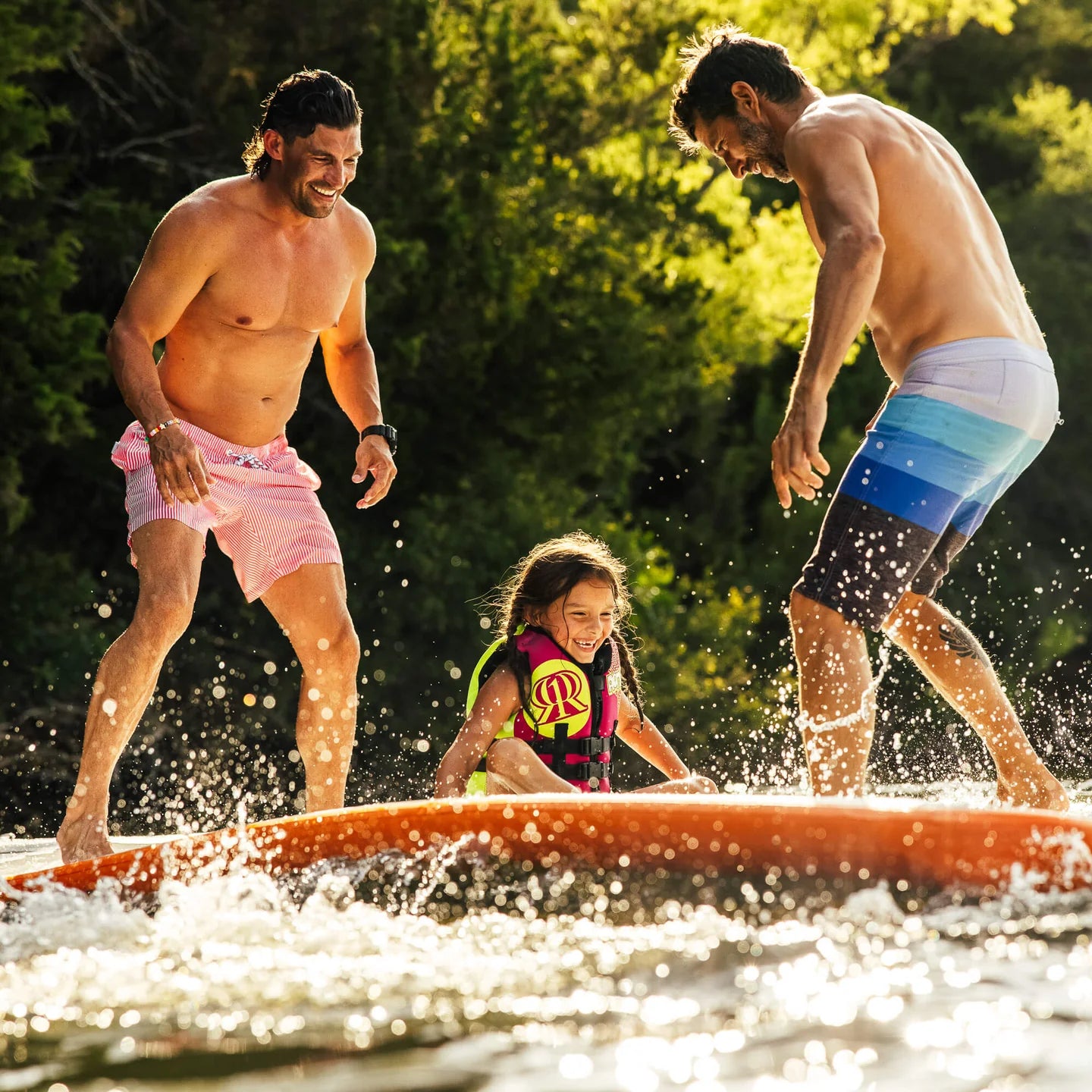 Inflatable water mats in Sylvan Lake, inflatable water mats for the lake